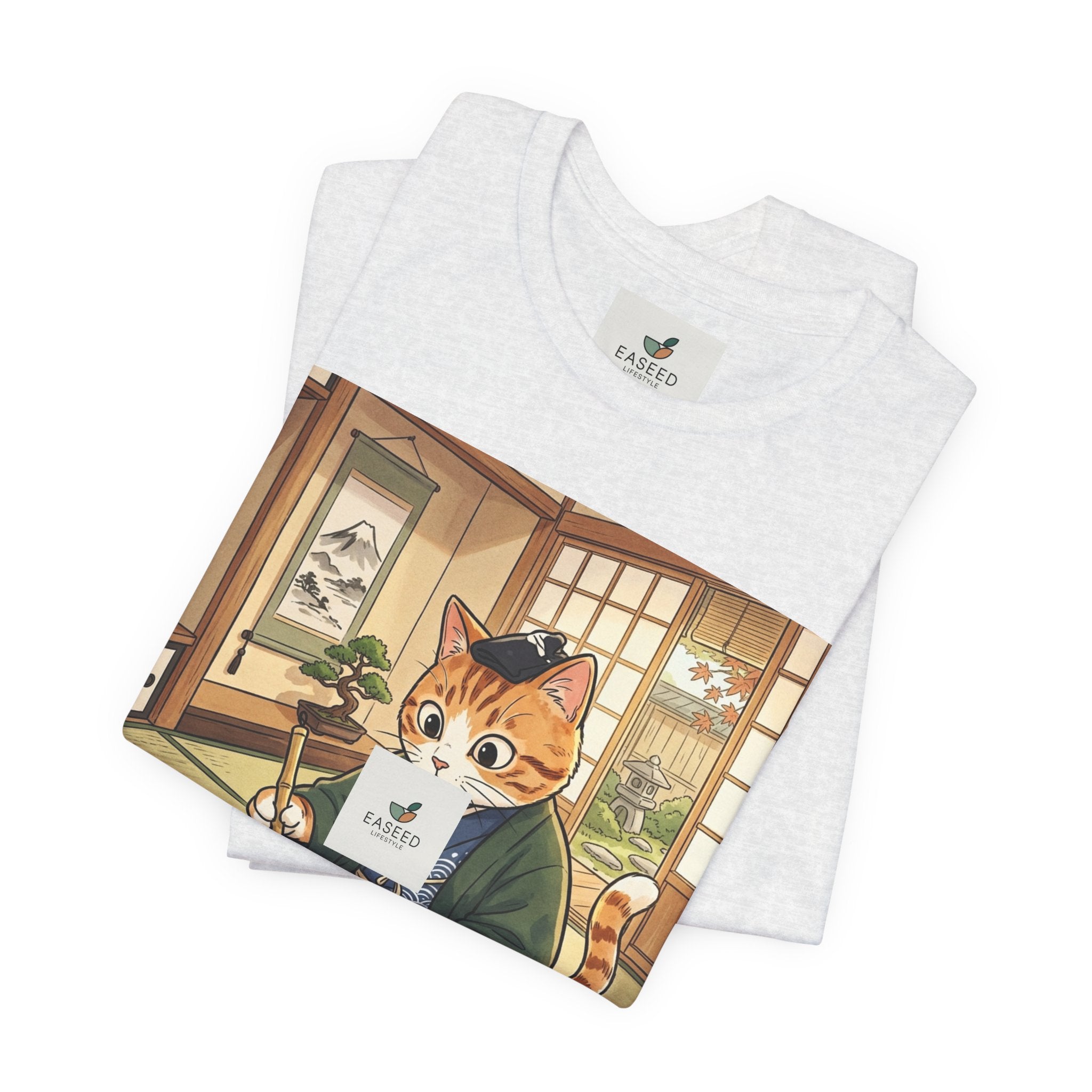 Cat Calligrapher T-Shirt — Cute Japanese Cat Writing Calligraphy Tee